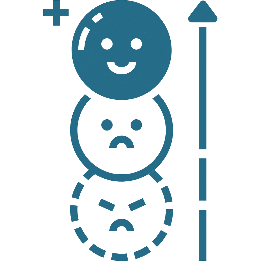 Une icone d'émotions qui vont du négatif au positif